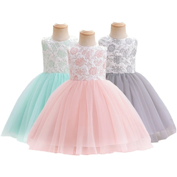 Godderr Toddler Baby Girls Princess Dress Newborn Flower Princess Dress Bridesmaid Dresses Princess Dresses Girls Tutu Tulle Dresses Girls Party Birthday Dress for 1M-3Y
