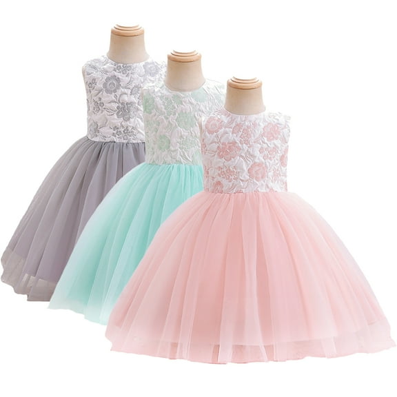 Godderr Toddler Baby Girls Princess Dress Newborn Flower Princess Dress Bridesmaid Dresses Princess Dresses Girls Tutu Tulle Dresses Girls Party Birthday Dress for 1M-3Y