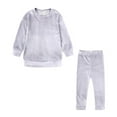 thumbnail image 1 of Godderr Toddler Baby Girls Pullover Sweatsuit 2Pcs Outfits,12M-7Y Kids Girls Autumn Winter Velour Pullover workout clothes Sweatshirt Pants Outfits Set, 1 of 5