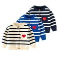 thumbnail image 1 of Godderr Toddler Baby Newborn Cardigans Sweater Kids Boys Girls Crewneck Sweater Cardigans Long Sleeve Button Warm Knit Tops for 9M-6Y, 1 of 5
