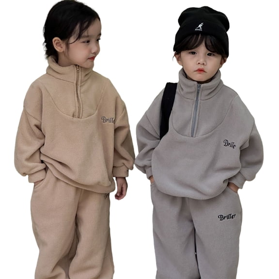 Godderr Toddler Baby Newborn Sweatshirt Outfits for 2PCS Kids Sweatpants Outfits Tops Long Pants Warm Winter Long Sleeve Clothes Set for Girls Boys 9M-9Y