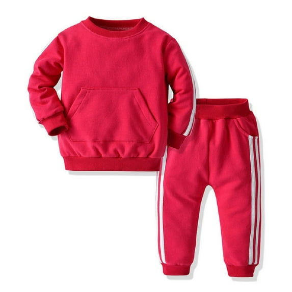 Godderr Toddler Baby Pullover Sweatsuit Outfits 2PCS Unisex Pullover Workout Clothes Autumn Winter Top+ Jogger Pants