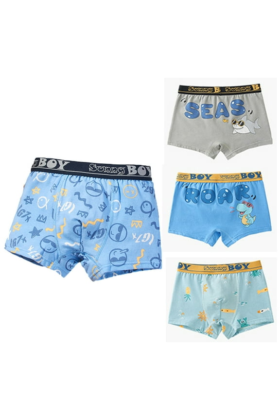 Toddler Baby Soft Underwear for Kids Boys Cotton Boxer Brief Breathable Comfortable Underwear (Mix Match Colours) for 2-18Y