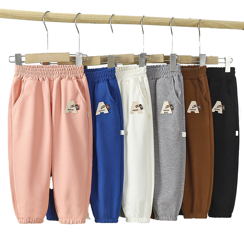 Arrival Baby Kids Boy And Girl Solid Color Waffle Grid Winter and Autumn Casual Pants