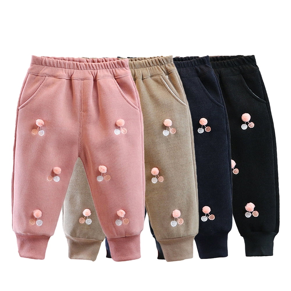 Little Girls Winter Pants 3 layer Cotton Fleece Warm Jogger - Temu