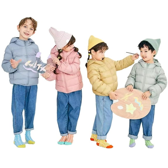 Godderr Toddler Baby Warm down Outerwear,2T-13T Super Light Winter Coat Kids Puffer Jacket Zipper Hooded Water-Resistant Winter down Coat with Pocket