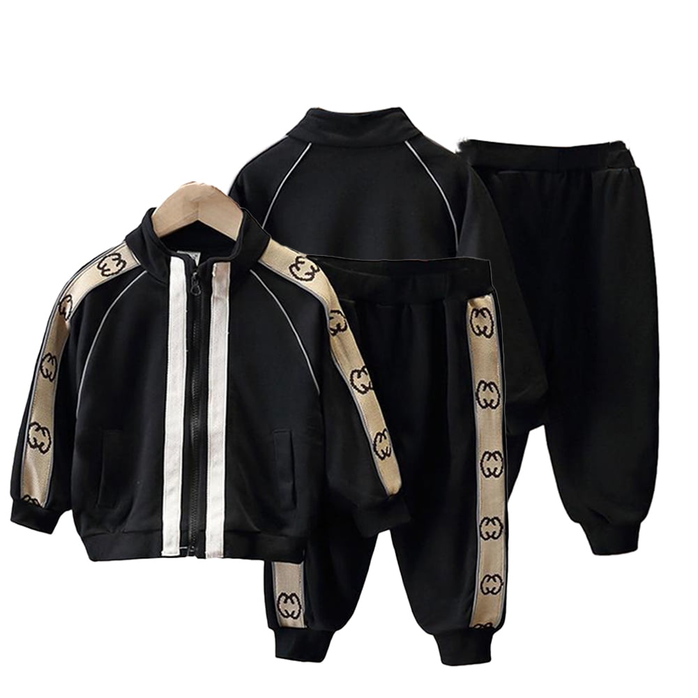 Godderr Toddler Boys Autumn Sportswear Set Baby Full Zip Casual