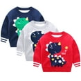thumbnail image 1 of Godderr Toddler Boys Cartoon Sweater Kids Pullover Sweater Casual Comfort Long Sleeve Sweater for 1-7Y, 1 of 5