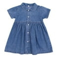thumbnail image 1 of Godderr Toddler Boys Girls Brother Sister Matching Outfits,Baby Boys Denim Short Sleeved Shirt,Baby Girls Denim Button Dress Boy Girl Twin Matching Outfits, 1 of 6