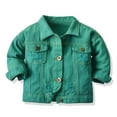 thumbnail image 1 of Godderr Toddler Boys Girls Denim Outerwear,Kids Boys Girls Unisex Solid Color Long Sleeve Short Denim Jacket for Baby 3M-6Y, 1 of 5