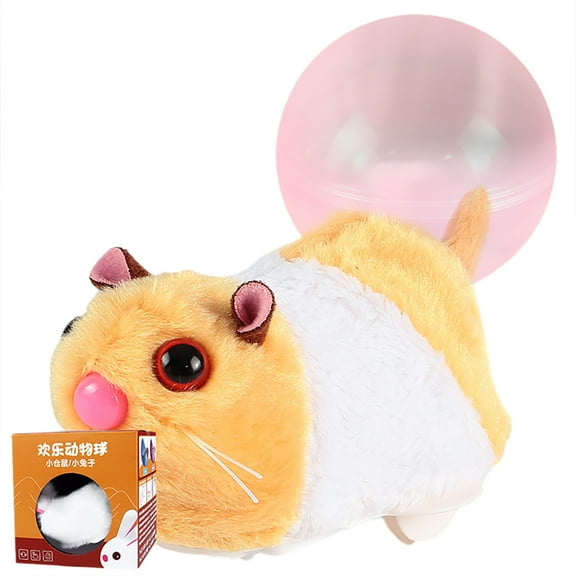 Godderr Kids Baby Hamster Running Ball Toy Electric Hamster Toys Children Hamster Running Ball Plush Pet Toys Birthday Gift for Baby Aged 3-6Y