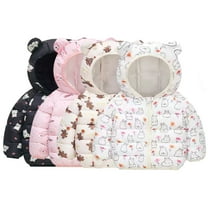 Godderr Toddler Boys Girls Down Jacket Coat for Kids Baby Winter Outwear Puffer Jacket Lightweight Waterproof Ears Hooded Fall Winter Down Coat Top for 1-7Y