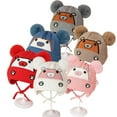 thumbnail image 1 of Godderr Toddler Boys Girls Knit Hat with Earflap Winter Warm Cap Cute Cartoon Cap for 2-24M, 1 of 5
