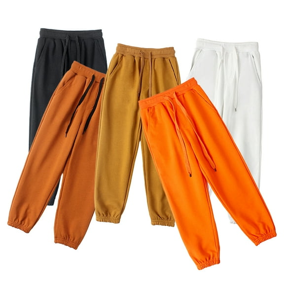 Godderr Toddler Boys Girls Pants Jogger Sweatpants Winter Long Trousers with Pockets for Kids Warm Pants Thickened Comfortable Sweatpants 4-12Y