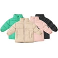 thumbnail image 1 of Godderr Toddler Boys Girls Puffer Down Jacket Outwear Kids Baby Winter Coats Light Cotton Coat Thickened Solid Colour Zip Warm Jacket for 2-12Y, 1 of 4