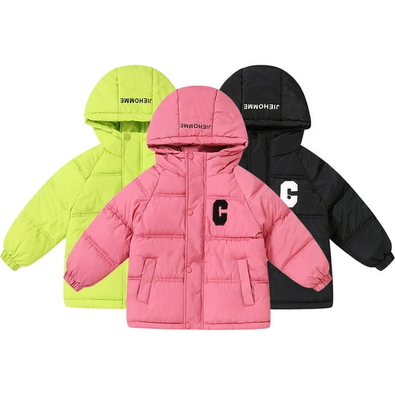 Godderr Toddler Boys Girls Winter Down Coats Hooded Puffer Coat for Kids Baby Warm Outerwear Lightweight Long Sleeve Jacket Coat for 2-12Y