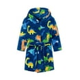 thumbnail image 1 of Godderr Toddler Boys Hoodie Bathrobes, Kids Boys Robe Pajamas Dinosaur Cartoon Bathrobe Sleepwear Kids Long Night-Robe for 3-8Y, 1 of 5