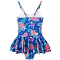 thumbnail image 1 of Godderr Toddler Girl Swimsuit One-Piece Skirt Swimsuit Bikini Floral Swimsuit 1 Piece Set for 4T-10T, 1 of 5