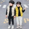 thumbnail image 1 of Godderr Toddler Girls Boys Fleece Jacket Winter Fall Cotton Coat Sleeveless Stand Collar Button Outerwear Thicken Vest for 2-10Y, 1 of 6