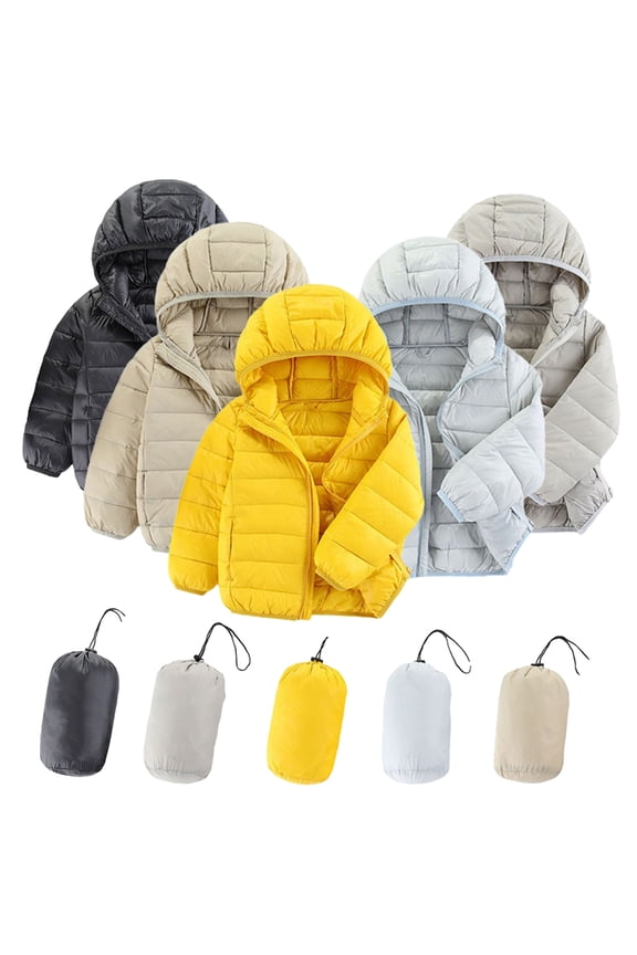 Toddler Girls Boys down Jacket Lightweight Water-Resistant Packable Hooded Puffer Coat 2-14T Kids Solid Color Outerwear
