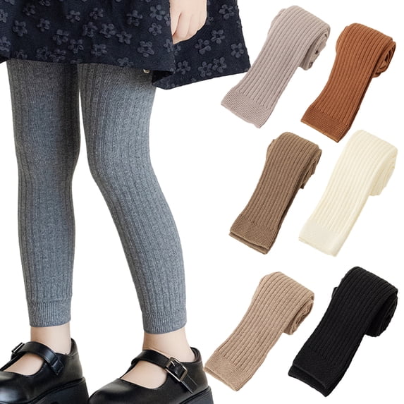 Godderr Toddler Girls Stretchy Leggings Kids Fall Winter Cotton Bottoming Versatile Outside Tights Baby Pants Solid Color Trousers 1-12T