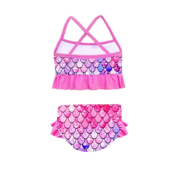 Godderr Toddler Girls Two Pieces Swimsuit Outfit, beach Swimwear Bikini Ruffle Bathing Set Kids Swimwear for Kids Girls 3-9Y
