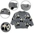 thumbnail image 1 of Godderr Toddler Infant Boys Girls Panda Sweater Crewneck Knitted Pullover Baby Fall Tops Knitted Sweater for 0 Months-3 Years, 1 of 8