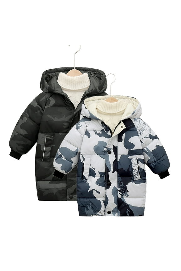 Toddler Kids Boys Girls Camouflage Warm Cotton Jacket,1-10 Years Old Thickened Winter Cotton Coats,Button Winter Cotton Coats,Long Sleeved Zipper Button Winter Coats
