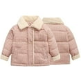 thumbnail image 1 of Godderr Toddler Kids Corduroy Lapel Zipper Plaid down Jacket & Coat Newborn Winter New Outerwear Coat 2-10y, 1 of 8