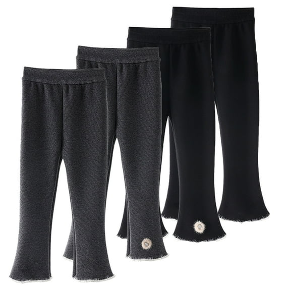 Godderr Toddler Kids Fleece Flare Leggings Autumn Winter Stretch Pants for Girls,Kids Versatile Bottoms Stretch Pants Girls Baby Warm Bell Bottoms for 1-9Y