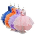 thumbnail image 1 of Godderr Toddler Kids Flower Girls Princess Dresses Baby Trailing Dress Big Skirt Tail Performance Dresses Tulle Wedding Party Gown 4-12T, 1 of 8