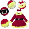 thumbnail image 1 of Godderr Toddler Kids Girls Autumn Christmas Dress Baby Princess Dress Bow Headband Headband Long Sleeve Velvet Dress with Belt, 1 of 7