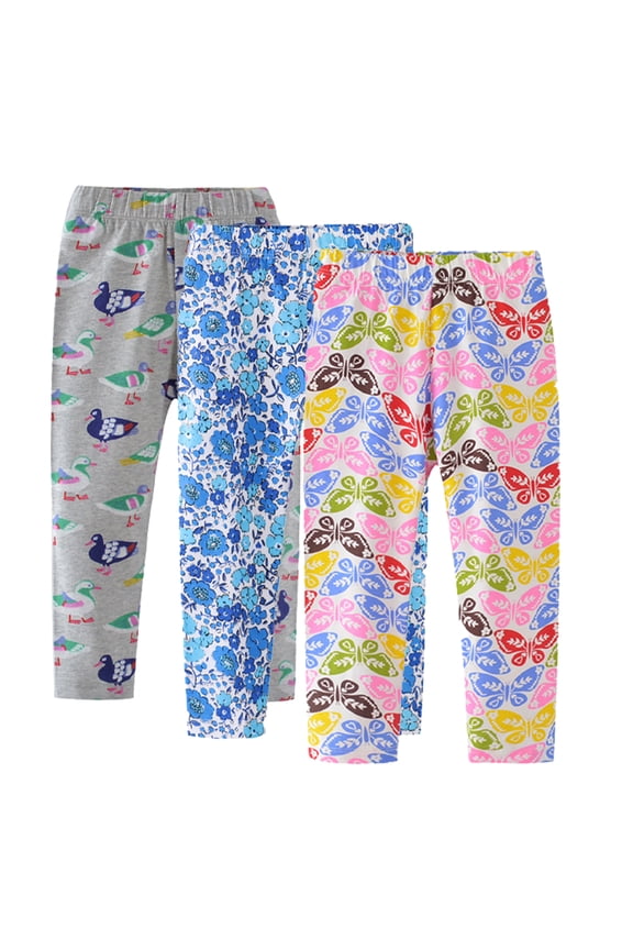 Toddler Kids Girls Spring Fall Leggings Pants 2-7Y Baby Girls Printed Tight Bottoms New Cotton Comfortable Stretch Trousers for 2-7 Years Old