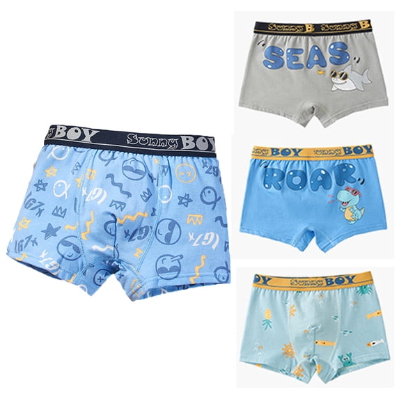 Godderr Toddler Kids Underwear Brief for Boys,2-18Y Baby Boxer Briefs 4-Pack Cotton Teen Underwear Boy Boxers 2-18Years