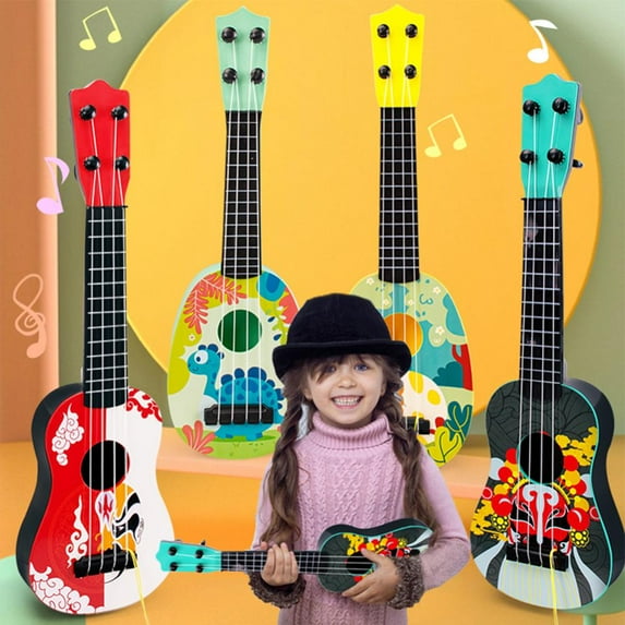 Godderr Toddler Ukulele Mini Guitar /Model Kids Guitar Ukeleles for Beginners Kids Guitar Toy 16X1X5inch (Random Color)