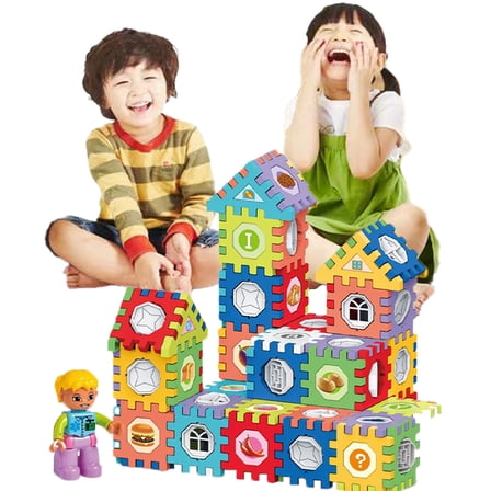 Godderr 209PCS Kids Puzzle Building Blocks Toys,Toddler Building Block House Toys,Plastic Toys,Boys Girls Toys,3+ Years Old Building Blocks Puzzle Toys