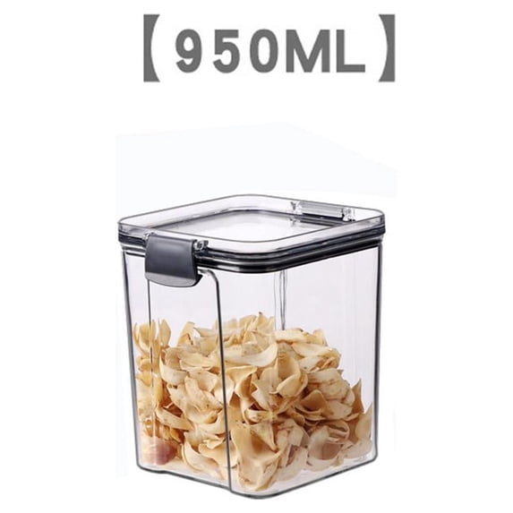 Godderr Transparent Storage Tank Square Food Storage Jars Canisters Kitchen Storage Plastic Jar