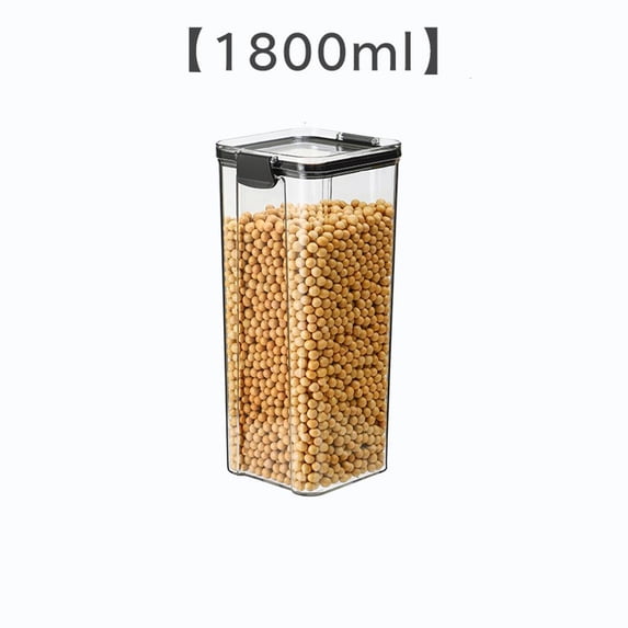 Godderr Transparent Storage Tank Square Food Storage Jars Canisters Kitchen Storage Plastic Jar