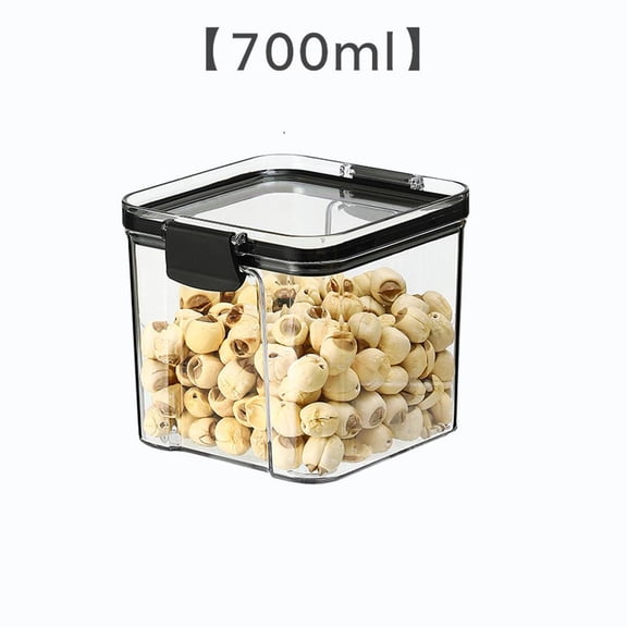 Godderr Transparent Storage Tank Square Food Storage Jars Canisters Kitchen Storage Plastic Jar