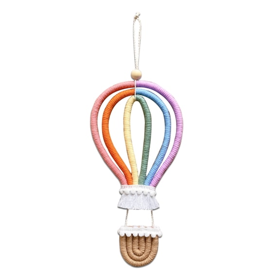 Godderr Woven Hot Air Balloon Rainbow Pendant Charm Party Gift Trumpet 1PCS