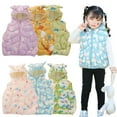 thumbnail image 1 of GodderrToddler Kids Puffer Vest 1-6 Years Solid Color DownCotton Sleeveless Jacket Boys Girls Ears Hooded Jacket Coat Fall Winter Warm Waistcoat Outerwear, 1 of 7