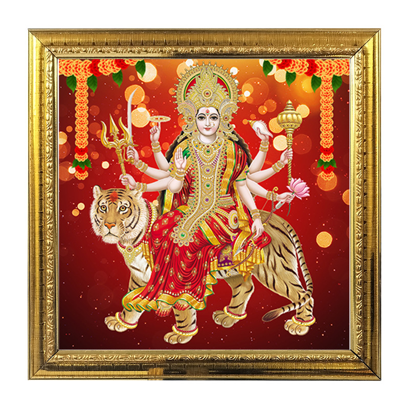 Goddess Ambe India God Photo Frame for Pooja Hindu Bhagwan Devi Devta ...