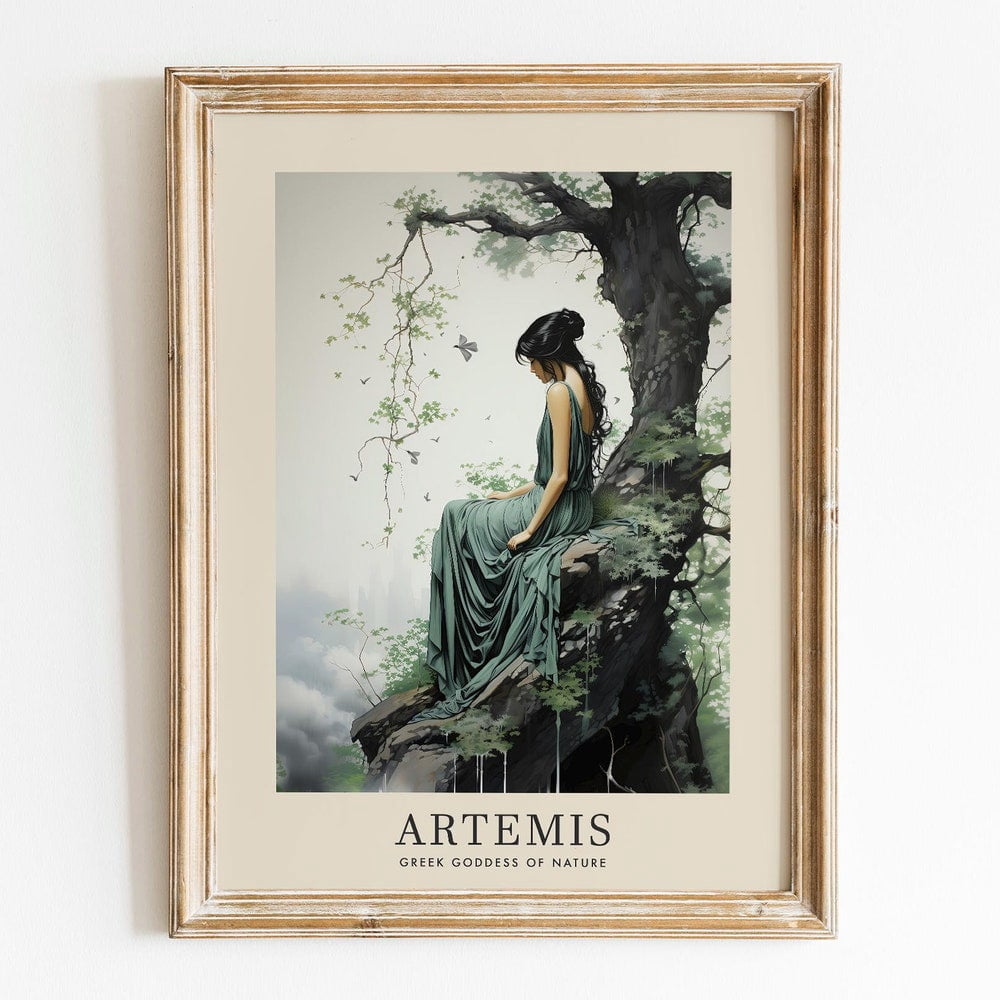 Goddess Artemis Art Print, Greek Goddess Of Nature, Art Nouveau Print ...