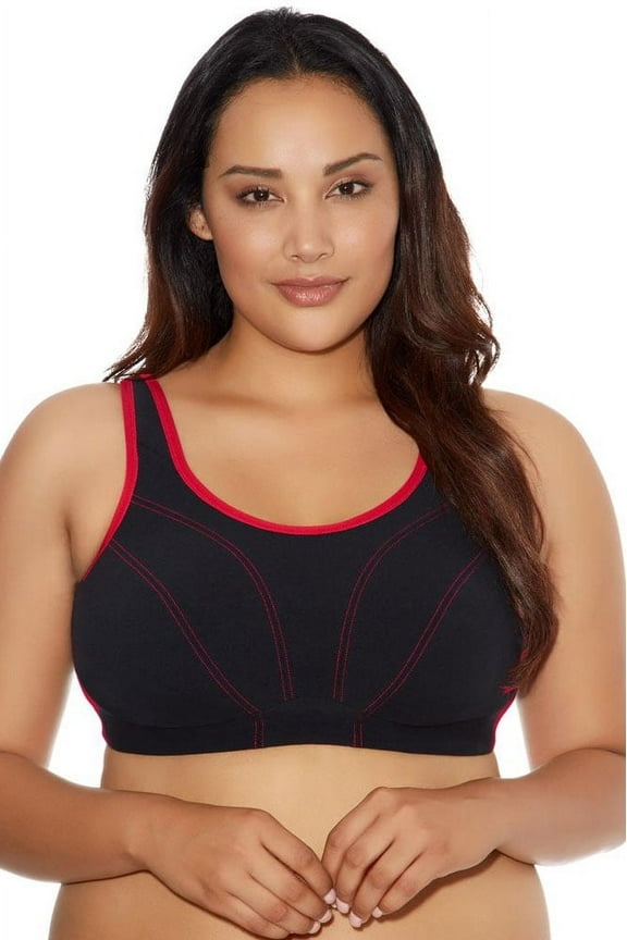 BLACK Plus Size Wireless Soft Cup Sports Bra, US 40D, UK 40D