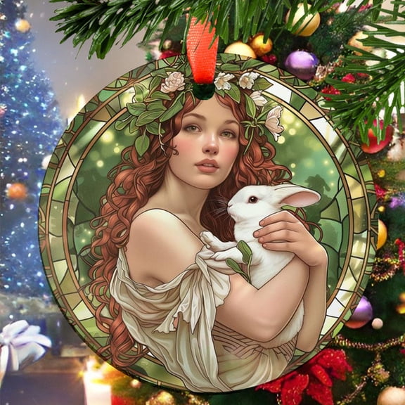 Goddess Eostre Christmas Ornament, Ceramic/Acrylic Ornament, Keepsake for Mother’s Day, Valentine’s Day Decoration, Festive Gift Ornament, Heirloom 2025