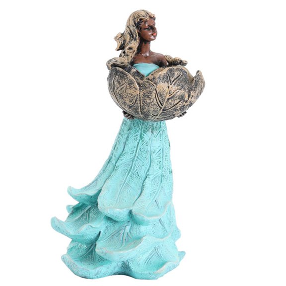 Goddess Girl Statue With Bird Feeder Garden Ornaments Wild Bird Attraction Fit for Fantasy Art Decoration Yard Sculpture