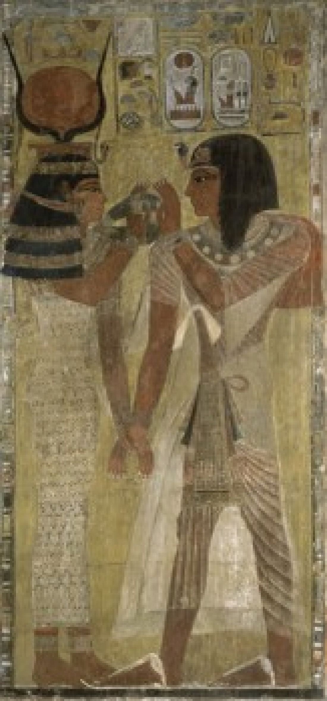 Goddess Hathor Giving the Magic Necklace to Seti I 1314-2000 BC Egyptian Art Painted Limestone Musee du Louvre Paris France Canvas Art - (24 x 36)