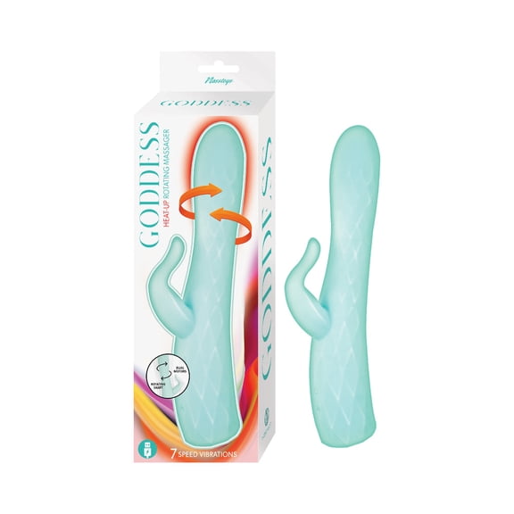Goddess Heat Up Rotating Rabbit Vibrator, Aqua