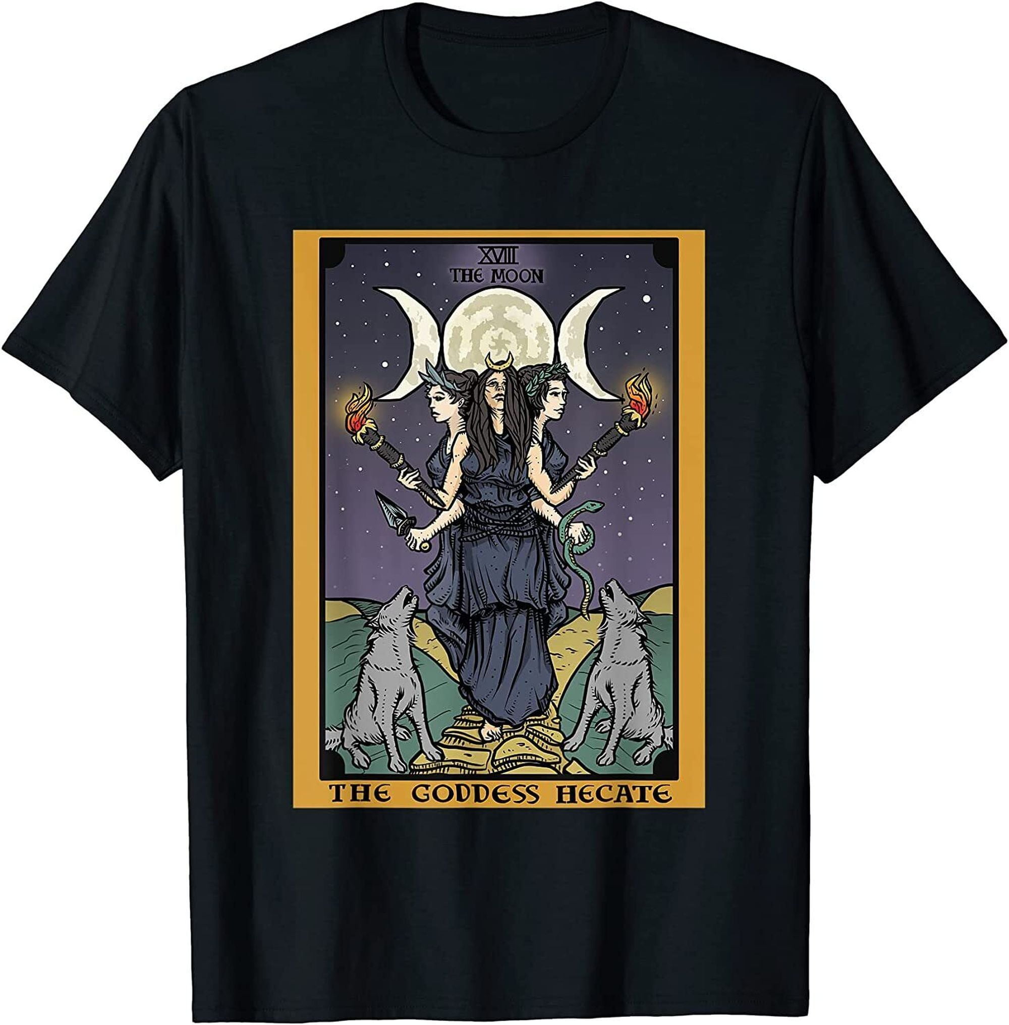 Goddess Hecate Tarot Card Triple Moon Witchcraft Tee - Walmart.com