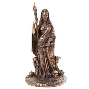 12 Inch Hestia Goddess Statue - Cold-Cast Bronze Greek Figurine, Hand-Painted Details
